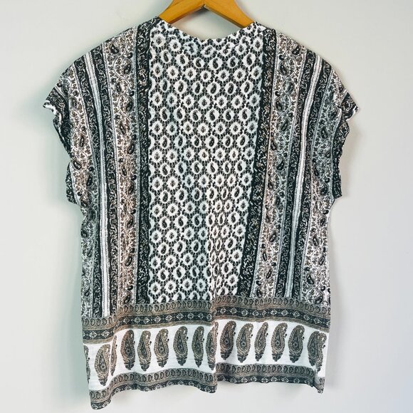 2/$30 Lucky Brand Paislet Tee Top Small - Picture 3 of 6